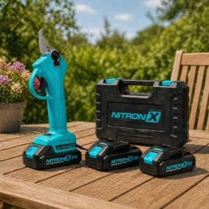Akumulátorové zahradní nůžky NITRONIX 4786 + 2x baterie + kufřík