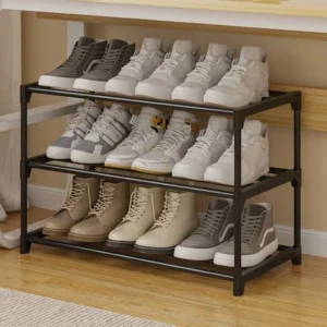 Beast Třípatrový skládací kovový botník - 60 x 28 x 38 cm