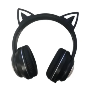 Bezdrátová sluchátka pro děti s kočičíma ušima a králíčkem - ST859B - black