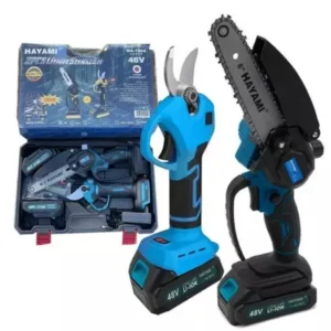 HAYAMI Aku zahradnické nůžky a pilka Hayami HA-1004 + 2x baterie 21 V + praktický kufr + příslušenství