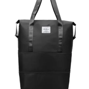 KIK Skládací cestovní taška s kolečky - černá