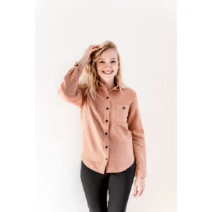 Luxusní dámská košile z BIO bavlny - mimikry cihlová - Racuna - L