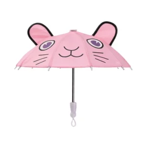 Mini deštník s oušky s motivy zvířat - růžový