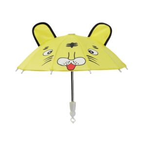 Mini deštník s oušky s motivy zvířat - žlutý