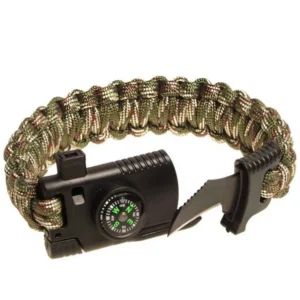 Náramek přežití s kompasem 4 v 1 - woodland