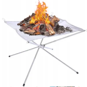 Přenosný skládací stojan na táborák z nerezové oceli pro kempování