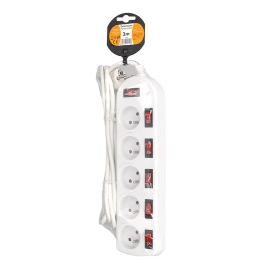 Prodlužovací kabel s 5 zásuvkami a 6 vypínači - 3 m - Solight PP144 - Obrázek 2