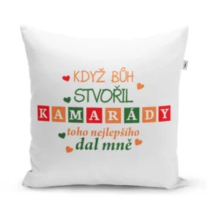 Sablio Polštář Když Bůh stvořil kamarády: 40x40 cm