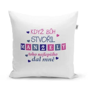 Sablio Polštář Když Bůh stvořil manžely: 40x40 cm
