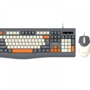 Set klávesnice a myši AOAS A1019 na USB - RETRO design - šedá