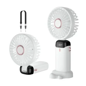 Skládací multifunkční ventilátor s LED displejem Z9 - bílý