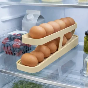 Skládací organizér na vejce do ledničky - 2 řady - béžový