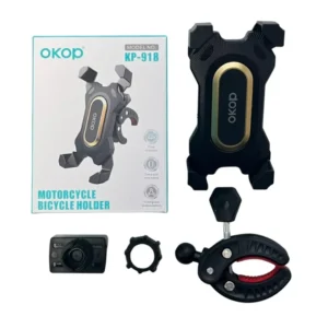 Univerzální držák na telefon na kolo nebo motorku - OKOP KP-919 - stříbrná