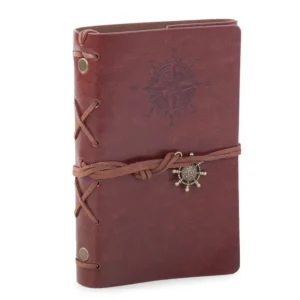 VERK Cestovatelský deník v kožených deskách - světle hnědý