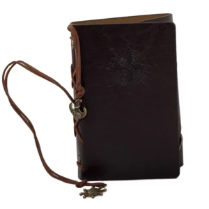 VERK Cestovatelský deník v kožených deskách - tmavě šedý