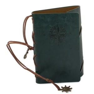 VERK Cestovatelský deník v kožených deskách - zelený