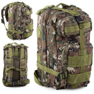 VERK Voděodolný survival batoh - turistický - 30 l - Digital camo green