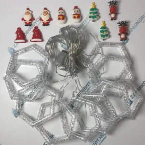 Vánoční světýlka - LED šestihranné kroužky - 10 kusů - barevné