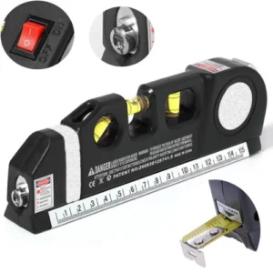 Zaparkorun Laserová vodováha se svinovacím metrem - černá