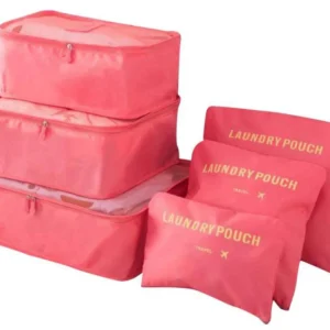 Zaparkorun Praktické cestovní tašky a organizéry na cesty - 6 ks - lososové