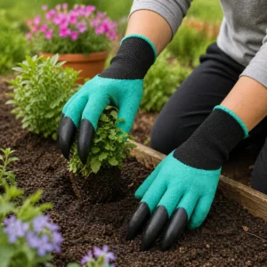 Zaparkorun Praktické rukavice pro práci na zahrádce s plastovými drápy pro praváky