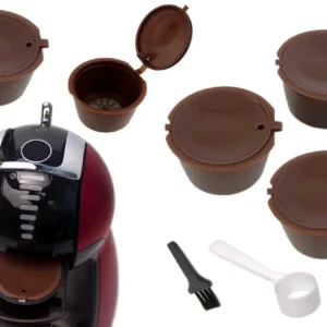 Zaparkorun Sada 5 opakovatelně použitelných kapslí pro přípravu kávy a čaje Dolce Gusto - hnědé