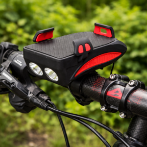 Zaparkorun Světlo na kolo Bikerpro 4v1 s držákem na telefon - červená