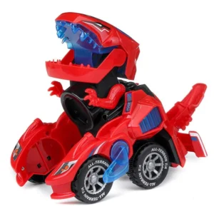 Zaparkorun Transformující se dinosauří auto s LED DYNOCAR - Červené