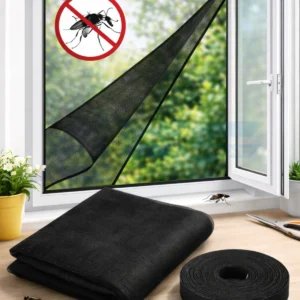 AFF Síť do okna proti hmyzu - 130 x 150 cm - černá