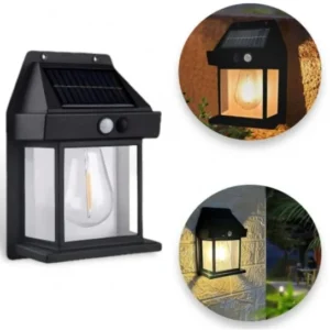 Solární zahradní nástěnná lampa Solar Interaction YX-777 - černá