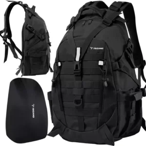 Černý vojenský turistický batoh s pláštěnkou Trizand - 25 l