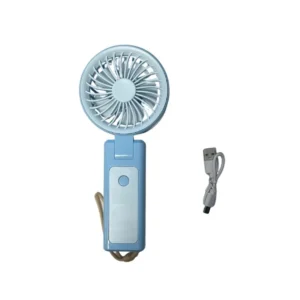 Handheln Kompaktní přenosný dobíjecí ventilátor do ruky - modrý