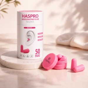 Hasbro Špunty do uší na spaní - HASPRO TUBE50 – 50 párů - růžové