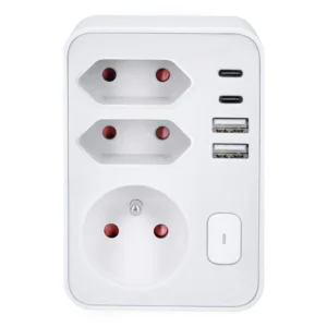 Rozbočka do zásůvky s rychlonabíječkou 20W PD - Solight - 1x 16A + 2x 2