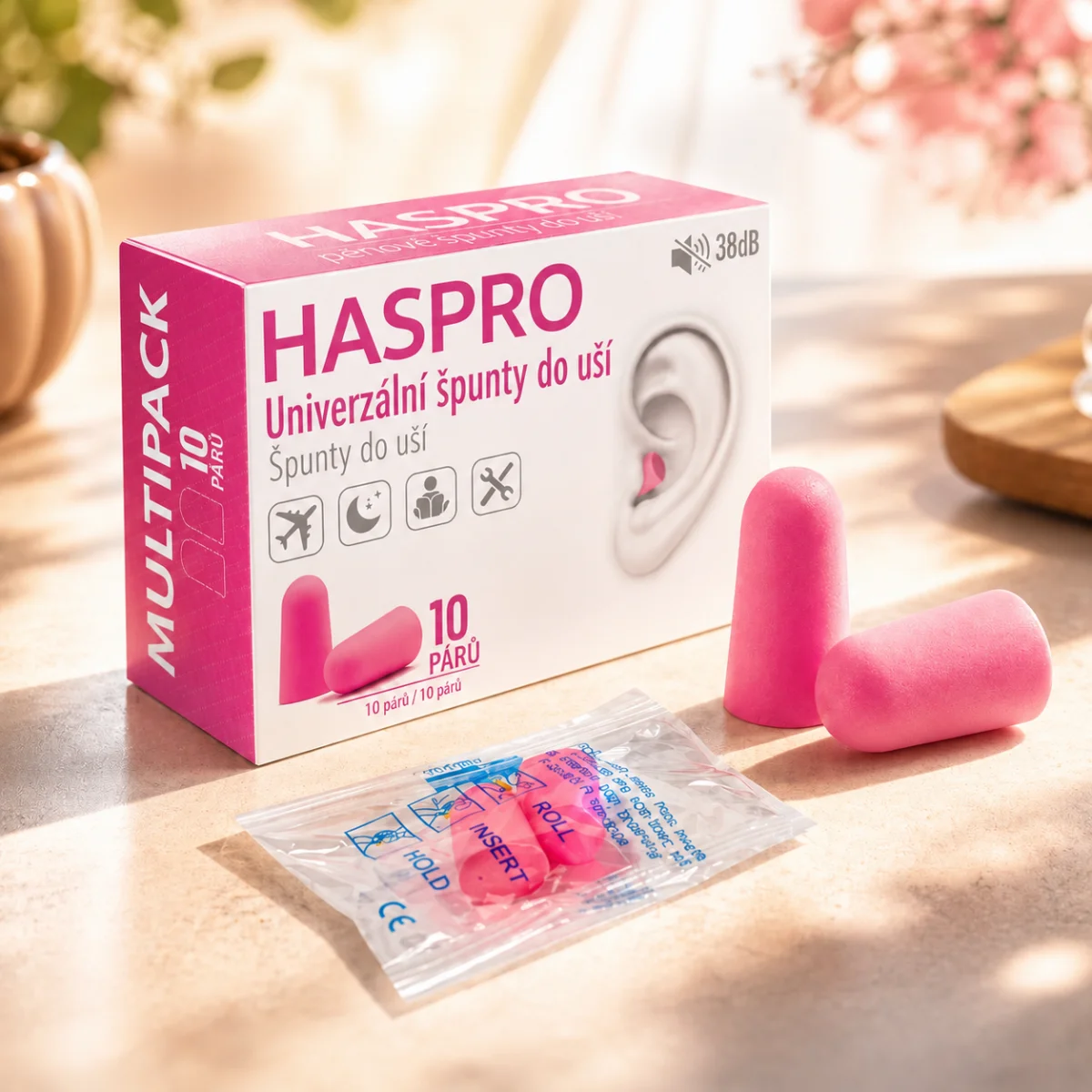 Špunty do uší na spaní - HASPRO MULTI10 – 10 párů