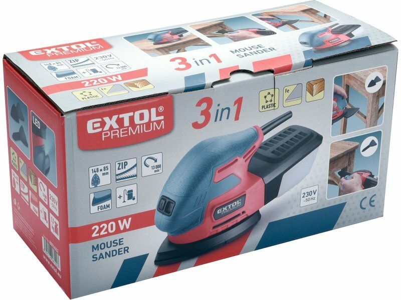 Vibrační bruska 3v1 EXTOL-PREMIUM - delta - 220 W - Obrázek 2
