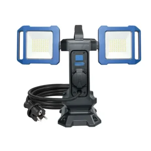 Duální přenosný LED reflektor se zásuvkou - Solight - 2x30W - 5400lm - 4000K