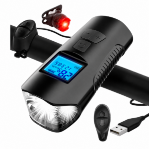 VERK LED Světlo na Kolo 3v1 - Přední/Zadní - Tachometr - Zvonek