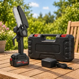 Akumulátorová ruční mini pilka 8″ MDHL M677 + 21V baterie + praktický kufřík + příslušenství