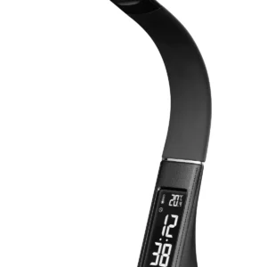 LED stolní lampička s displayem - 6W - 4100K - kůže - černá - Solight WO46-B