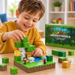 Magnetická stavebnice Module World – 48 kostiček + 2 figurky