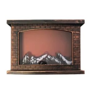 Moderní krb s LED imitací plamene - 25 x 18 cm - měděný